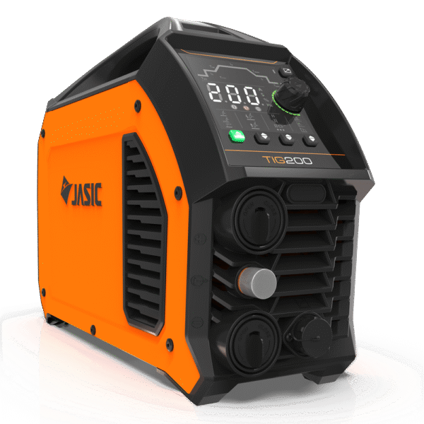 JASIC TIG200 welding machine in orange and black.
