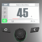 Control panel displaying current settings and options.