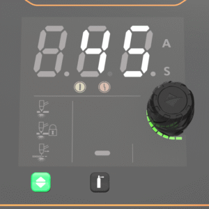 Digital control panel with display and knobs