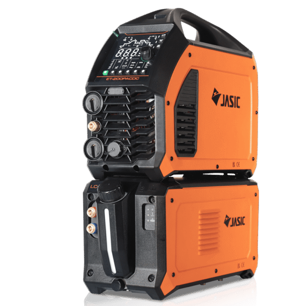 Jasic ET-800P welding machine in orange and black.