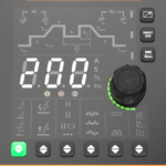 Control panel displaying digital readings and settings.