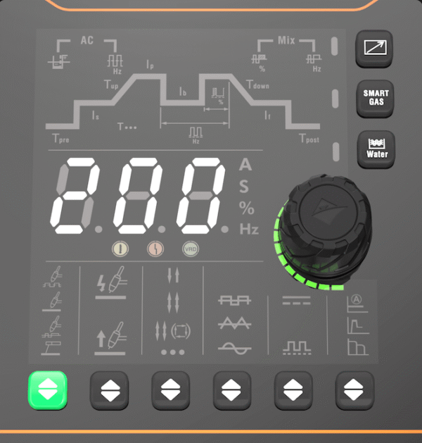 Control panel displaying digital readings and settings.