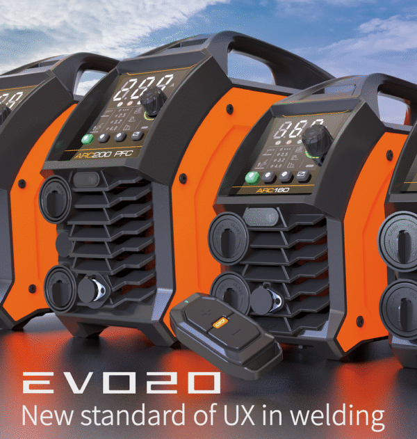 Three advanced welding machines with control panels.
