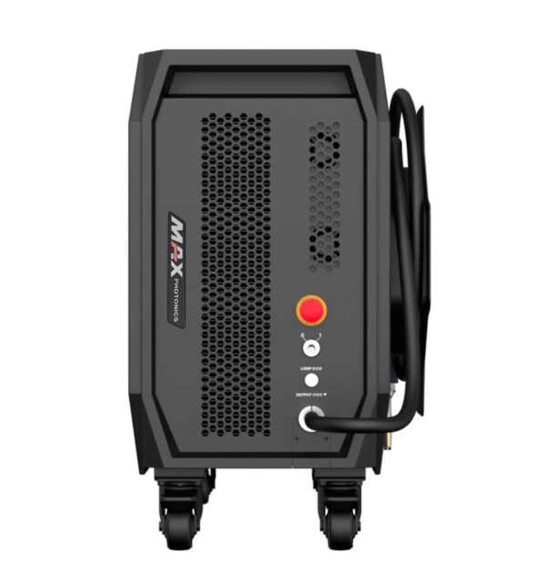 Black laser cutting machine with control panel