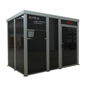 Kyrus laser welding enclosure with safety features.