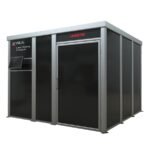 Kyrus laser welding enclosure with operational status display.