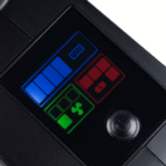 Control panel with buttons and LED indicators.