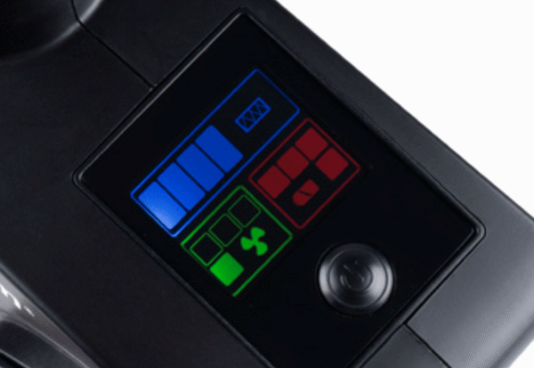 Control panel with buttons and LED indicators.
