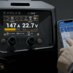 Welding machine display with smartphone interaction
