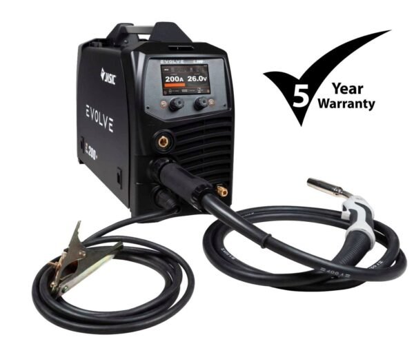 Evolve welding machine with warranty information.
