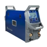 Blue welding machine with digital display and controls