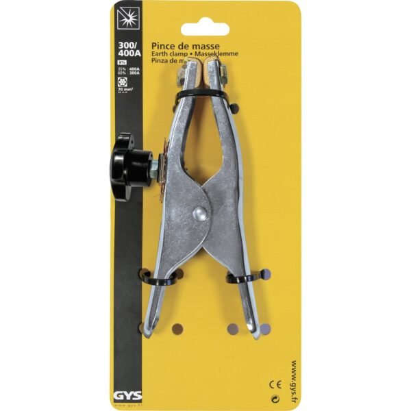 Heavy-duty earth clamp for electrical connections.