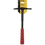 Welding hammer with textured red grip handle