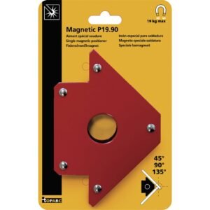 Red magnetic welding positioner with angle degrees.