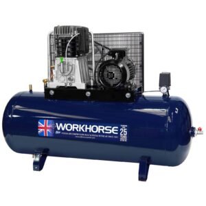 Workhorse air compressor with piston mechanism.
