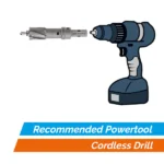 Image of a cordless drill with accessory