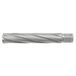 Spiral carbide milling cutter with hexagonal shank.