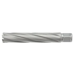 Spiral carbide milling cutter with hexagonal shank.