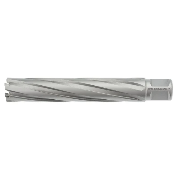 Spiral carbide milling cutter with hexagonal shank.