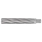 Steel drill bit with spiral design for precision drilling.