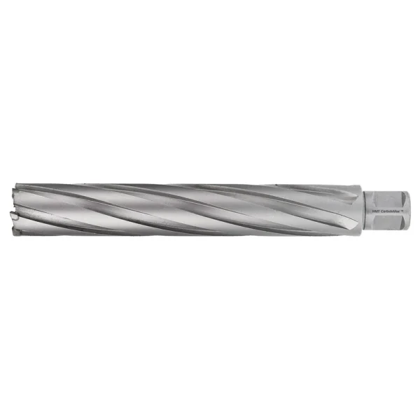 Steel drill bit with spiral design for precision drilling.