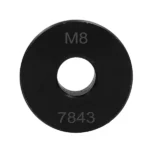 Black round washer with M8 marking
