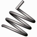 Gray metal coil in a spiral shape