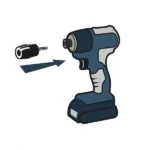 Battery-powered drill with interchangeable bit attachment