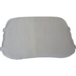 Gray padded visor for improved vehicle sun protection.