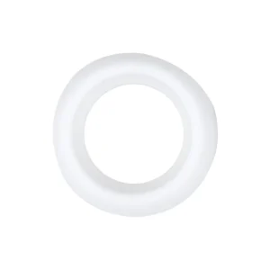 White circular rubber ring on a white background.