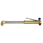 Brass gas torch with adjustable knobs.
