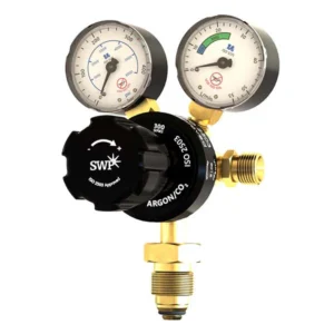 Pressure regulator with dual gauges for argon gas