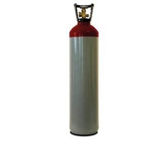 Empty gas cylinder with red top