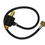 Flexible gas hose with brass fittings