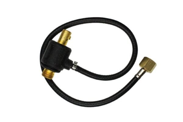 Flexible gas hose with brass fittings