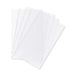 Stack of clear plastic sheets for documents.