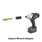 Cordless impact wrench with accessories.