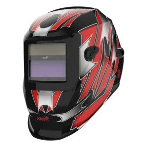 Stylish welding helmet with adjustable visor.