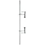 Adjustable metal clamp for holding materials securely.