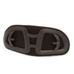 Black strap with adjustable plastic connectors.
