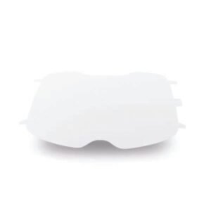 White mask for goggles or eyewear protection.