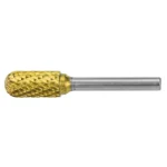 Gold-tipped rotary bur for precision cutting.