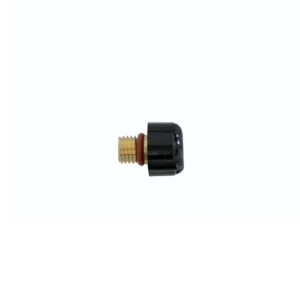 Black valve connector with brass threaded end