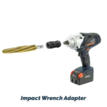 Cordless impact wrench with accessories.