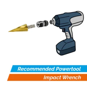 Illustration of an impact wrench and drill bit.