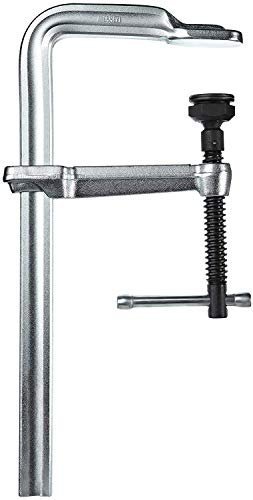 Metal C-clamp tool for woodworking and metalworking.