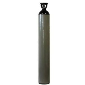 Gray gas cylinder with a black valve