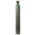 Vertical gas cylinder with green top