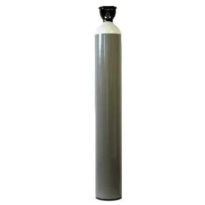 Gray gas cylinder with a black valve