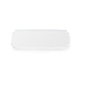 Transparent rectangular acrylic sheet on white background